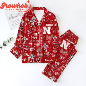 Nebraska Cornhuskers Go Red Fan Love Polyester Pajamas Set