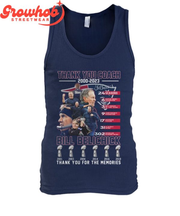 New England Patriots Bill Belichick 2000-2023 Memories T-Shirt