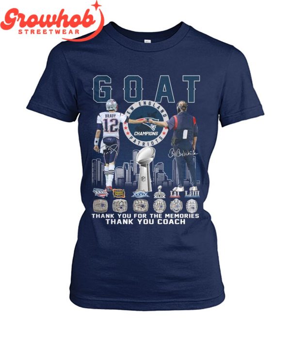 New England Patriots Tom Brady Bill Belichick Goat T-Shirt
