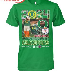 Oregon Ducks 2024 Fiesta Bowl Champions Green Hoodie Shirts