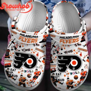 Philadelphia Flyers Eat Up Crocs Clogs White Design