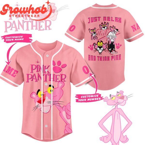 Pink Panther Relax Think Pink Valentine Baseball Jersey