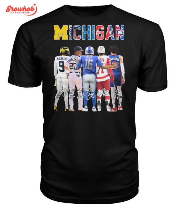 Proud Of Michigan Sport Stars Michigan Wolverines Detroit Lions T-Shirt