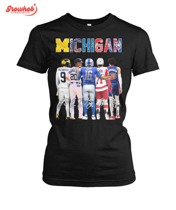 Proud Of Michigan Sport Stars Michigan Wolverines Detroit Lions T-Shirt