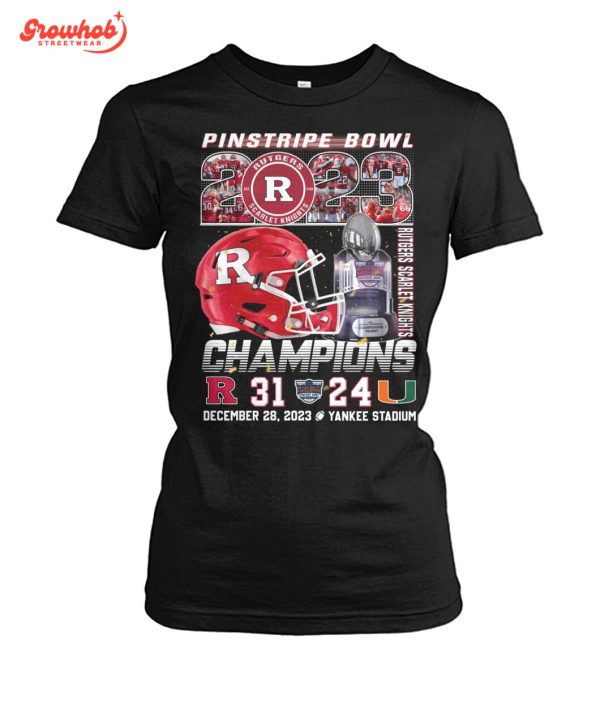 Rutgers Scarlet Knights Pinstripe Bowl 2023 Champions Fan T-Shirt