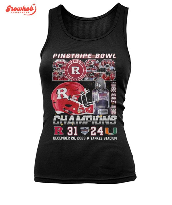 Rutgers Scarlet Knights Pinstripe Bowl 2023 Champions Fan T-Shirt