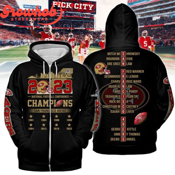 San Francisco 49er National Football Conference 2023 Champions Love Hoodie Shirts Black