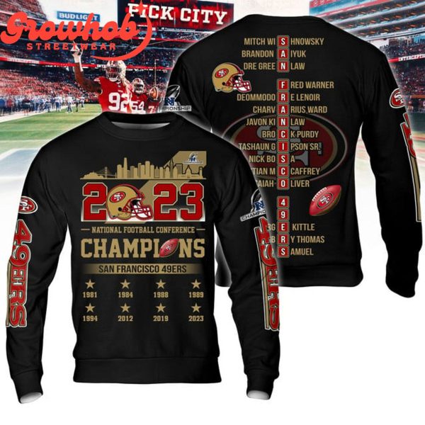 San Francisco 49er National Football Conference 2023 Champions Love Hoodie Shirts Black