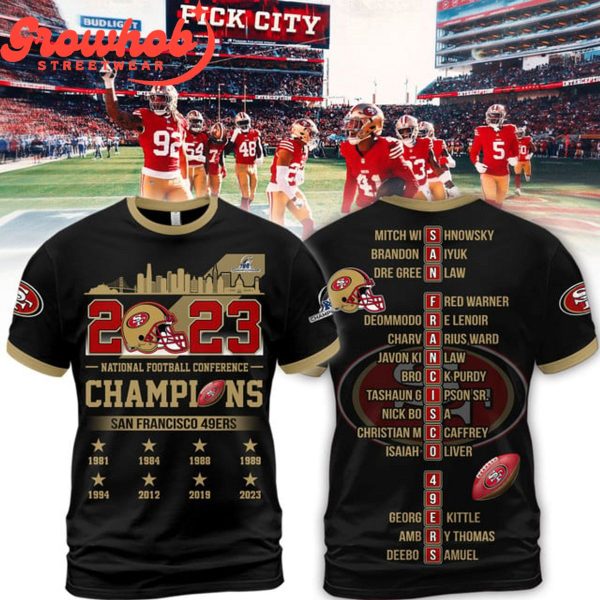 San Francisco 49er National Football Conference 2023 Champions Love Hoodie Shirts Black