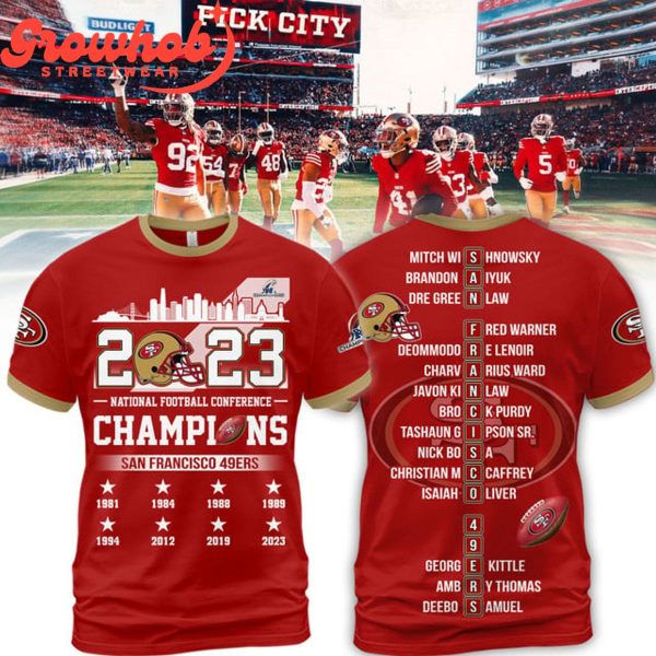 San Francisco 49er National Football Conference 2023 Champions Love Hoodie Shirts Red