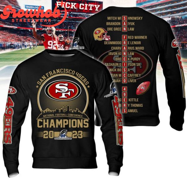 San Francisco 49er National Football Conference 2023 Champs Hoodie Shirts Black