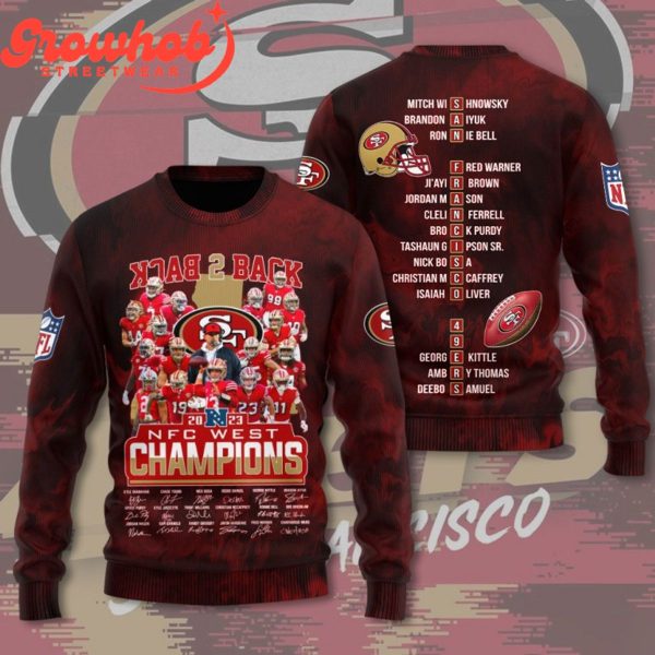 San Francisco 49ers 2023 NFC Champs Back2Back Dark Red Hoodie Shirts