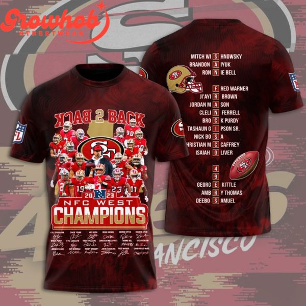 San Francisco 49ers 2023 NFC Champs Back2Back Dark Red Hoodie Shirts