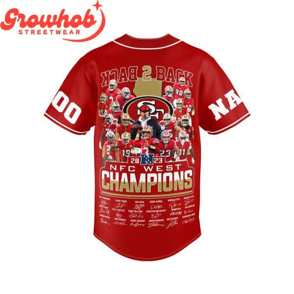 San Francisco 49ers 2023 NFC West Champions Personalized Baseball Jersey