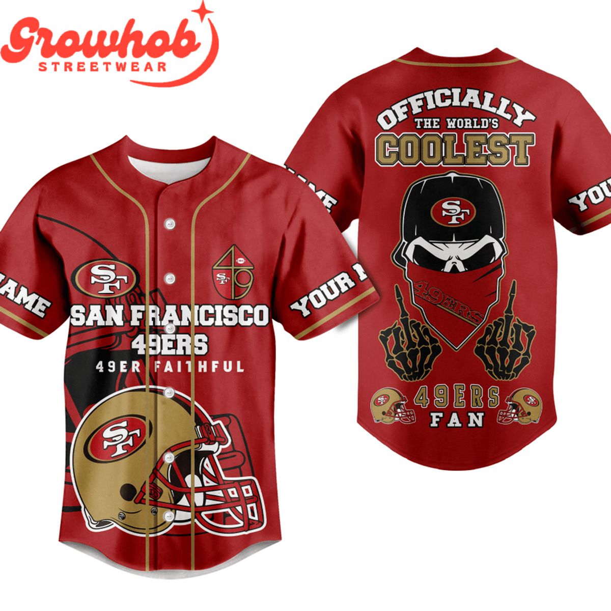 San Francisco 49ers Coolest Fan Personalized Baseball Jersey