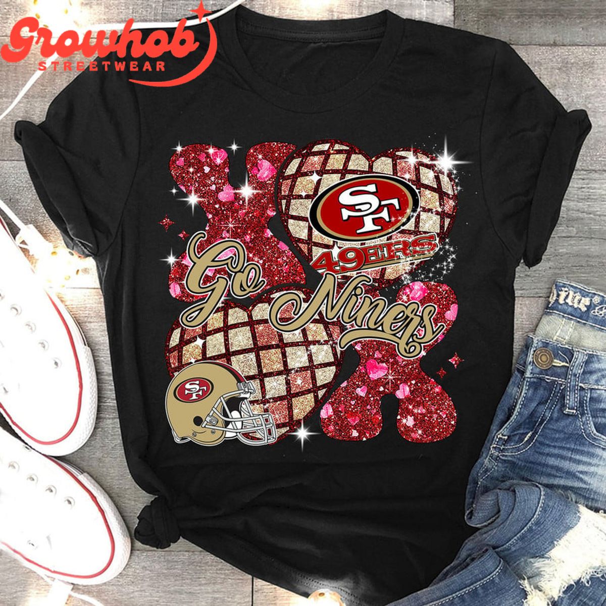 San Francisco 49ers Go Niners Valentine Fan Couple T-Shirt