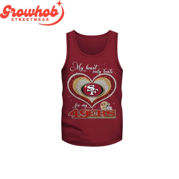 San Francisco 49ers My Heart Valentine Fan Couple T-Shirt