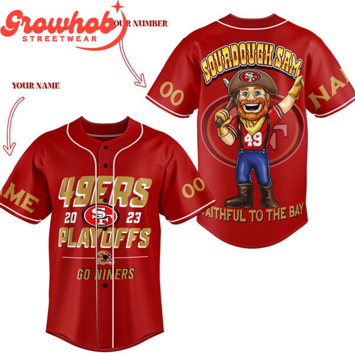 San Francisco 49ers Sam Faithful Personalized Baseball Jersey