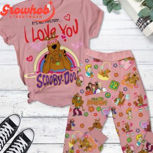 Scooby-Doo I Love You Valentine Pink Design Fleece Pajamas Set