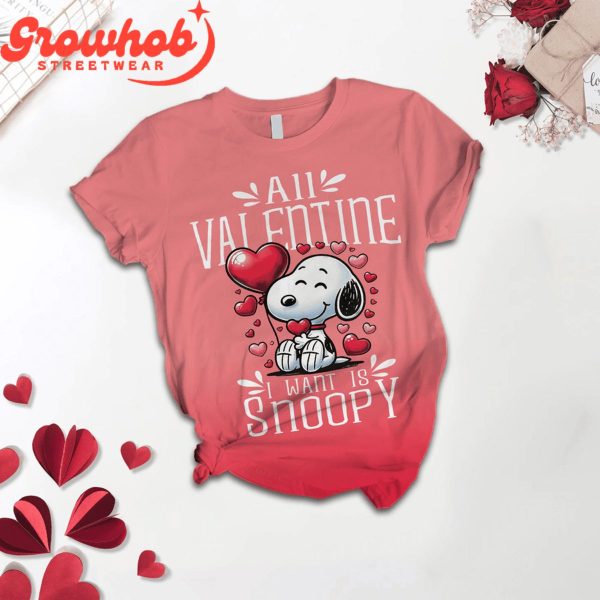 Snoopy Is Valentine I Want Fleece Pajamas Set