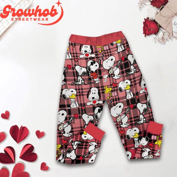 Snoopy Is Valentine I Want Fleece Pajamas Set