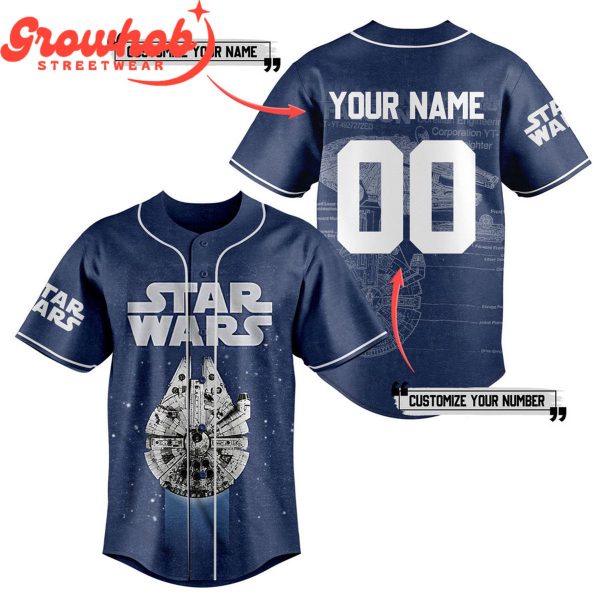 Star Wars Deep Blue Personalized Baseball Jersey