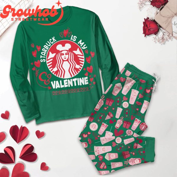 Starbucks Is My Valentine Fleece Pajamas Set Long Sleeve