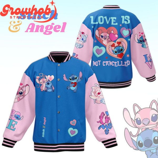 Stitch Angel Love Is Not Canceled Baseball Jacket