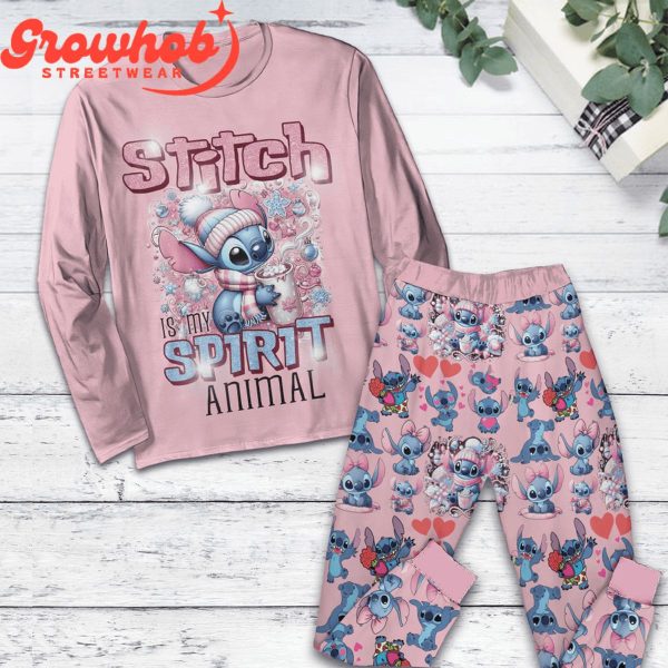 Stitch Lilo Valentine Fleece Pajamas Set Long Sleeve