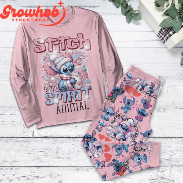 Stitch Spirit Valentine Fleece Pajamas Set Long Sleeve