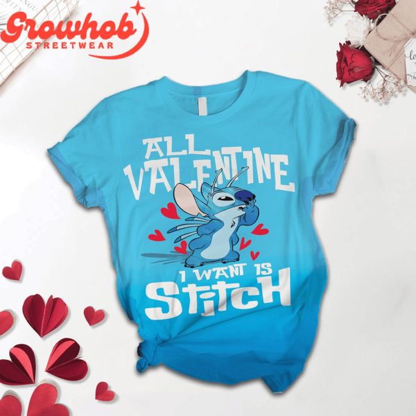 Stitch Valentine All I Want Fleece Pajamas Set