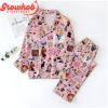 Stitch Angle Valentine Day Polyester Pajamas Set