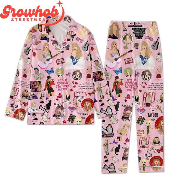 Taylor Swift Belong With Me Polyester Pajamas Set Pink Design