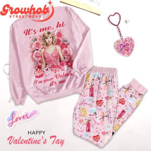 Taylor Swift Travis Kelce Kansas City Chiefs Valentine Fleece Pajamas Set