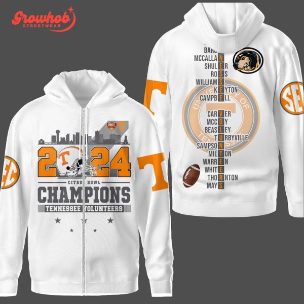 Tennessee Volunteers 2024 Citrus Bowl Champions White Hoodie Shirts