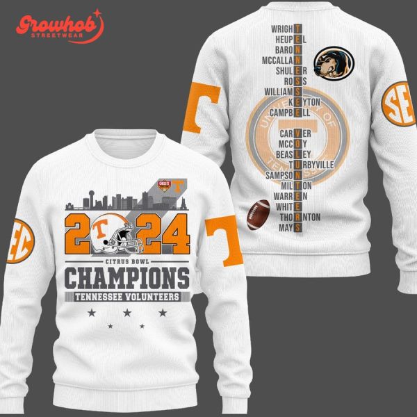 Tennessee Volunteers 2024 Citrus Bowl Champions White Hoodie Shirts