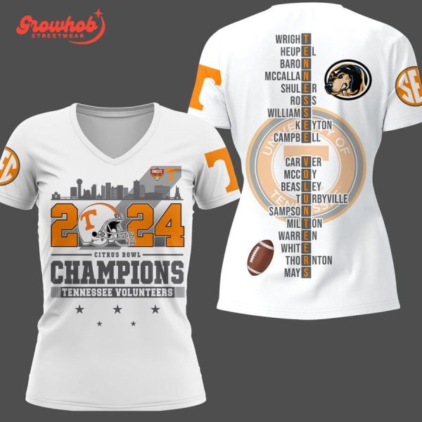 Tennessee Volunteers 2024 Citrus Bowl Champions White Hoodie Shirts