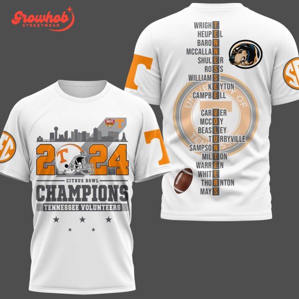 Tennessee Volunteers 2024 Citrus Bowl Champions White Hoodie Shirts