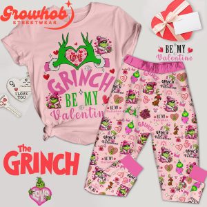 Grinch Valentine Love Make My Heart Grow Fleece Pajamas Set