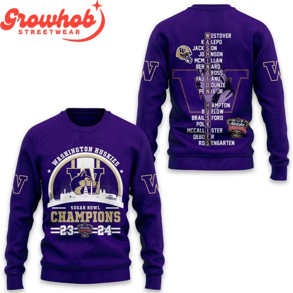Washington Huskies 2024 Allstate Sugar Bowl Champions Hoodie Shirt Purple