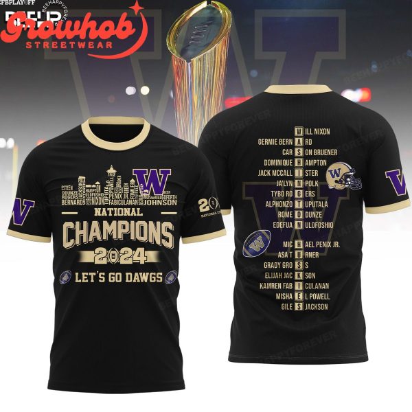 Washington Huskies 2024 National Champions Black Horizon Hoodie Shirts