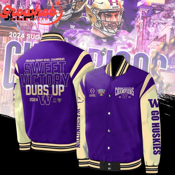 Washington Huskies 2024 Sugar Bowl Champions Baseball Jacket Purple