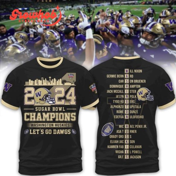 Washington Huskies Sugar Bowl Champion 2024 Black Fan Hoodie Shirts