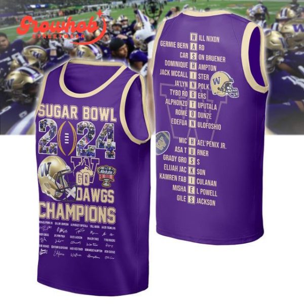 Washington Huskies Sugar Bowl Champion 2024 Go Dawgs Purple Hoodie Shirts