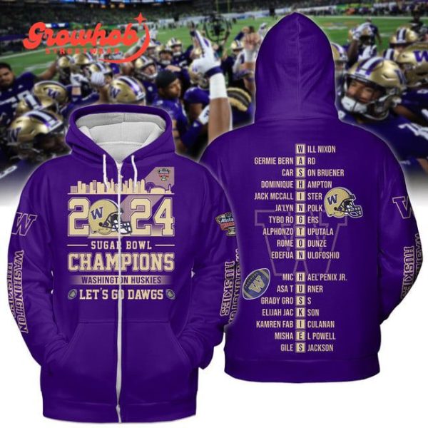 Washington Huskies Sugar Bowl Champion 2024 Purple Fan Hoodie Shirts