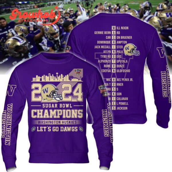 Washington Huskies Sugar Bowl Champion 2024 Purple Fan Hoodie Shirts