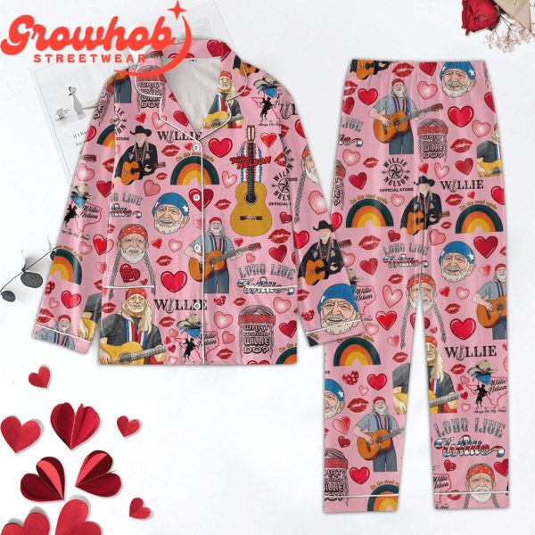 Willie Nelson Valentine Couple Polyester Pajamas Set