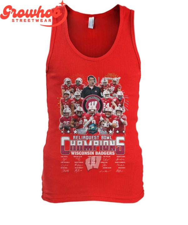Wisconsin Badgers  2023 Reliaquest Bowl Champions T-Shirt