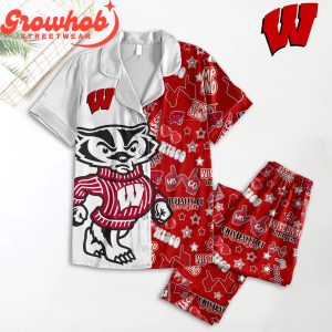Wisconsin Badgers Red White Comfortable Polyester Pajamas Set