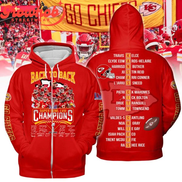 2023 Kansas City Chiefs Super Bowl Champions LVIII Signature Hoodie Shirts Red Version